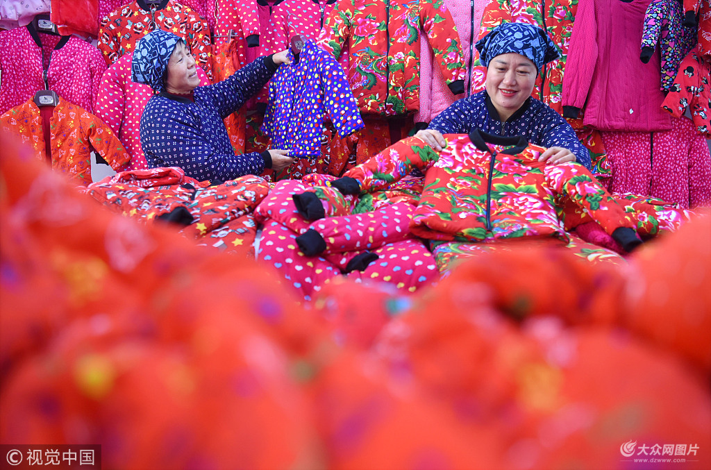 淄博沂源传统手工花棉袄 网销俏四方